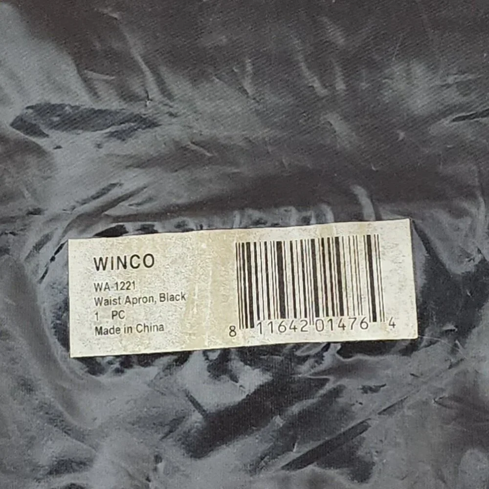 Winwear Black Cotton Poly Three Pocket WA-1221 Professional Waist Apron OSFM